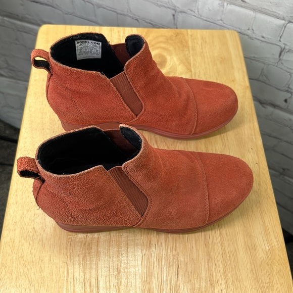 ⭐️Sorel Evie orange suede leather booties woman’s SZ 10 EUC - Picture 5 of 9
